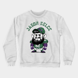 Jason Kelce, clad in his Eagles jersey Crewneck Sweatshirt